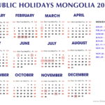Public Holidays Mongolia 2020